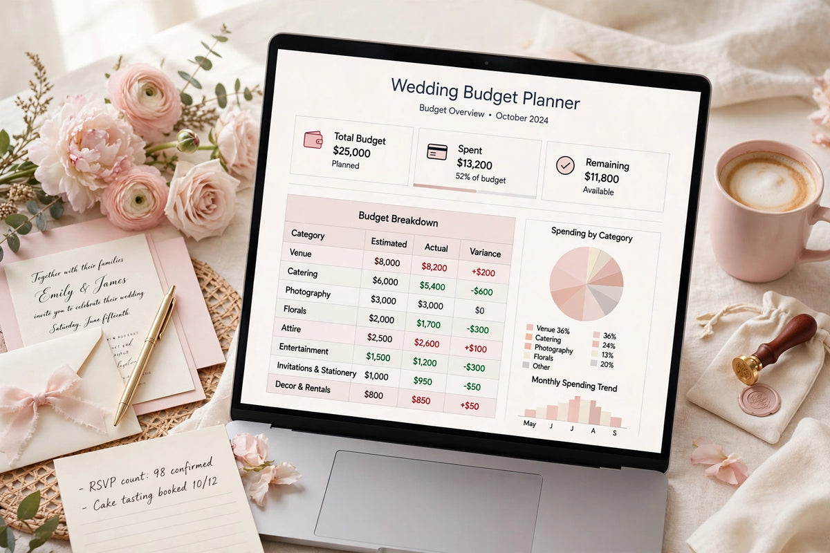 Ultimate Wedding Budget Planner Spreadsheet | Google Sheets + Excel